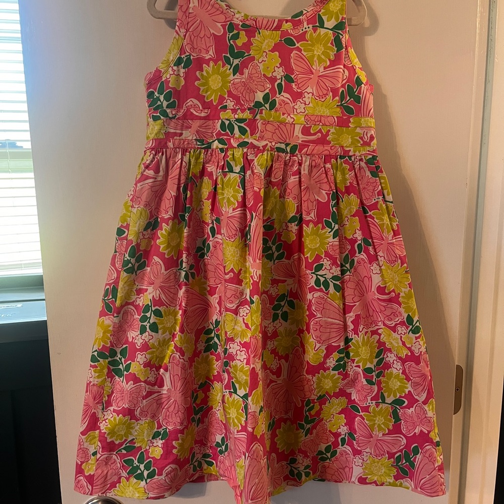 🌻2/$25 Lilly Pulitzer Pink and Orange Pleated Tiered Sundress